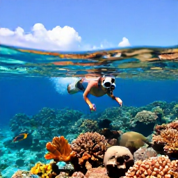 Caribbean Holidays, Cayman January All Inclusive, Visitors snorkelling above a colourful coral reef in clear Caribbean water near Grand Cayman, with tropical fish visible below