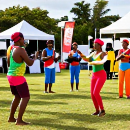 Caribbean Holidays, Cayman January Holidays, Colourful Cayman Islands cultural festival with local musicians, dancers and families outdoors in warm January sunshine
