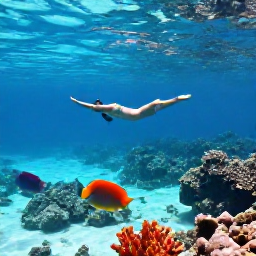 Caribbean Holidays, Cayman January Tours, Colourful tropical fish and coral reef beneath clear Caribbean water near Grand Cayman, viewed by a relaxed snorkeller