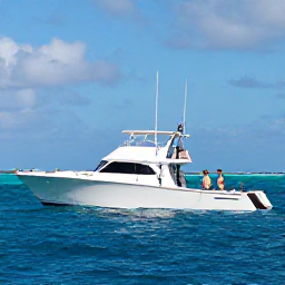 Caribbean Holidays, Cayman July Fishing, A friendly fishing charter crew on a modern boat near Grand Cayman, surrounded by bright blue Caribbean water