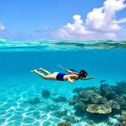 Caribbean Holidays, Cayman Luxury Holidays, Couple snorkelling above clear turquoise water near a coral reef off Grand Cayman