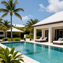 Caribbean Holidays, Cayman Luxury Holidays, Elegant luxury hotel suite opening onto a tropical garden and private pool in Grand Cayman