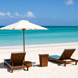 Caribbean Holidays, Cayman Luxury Holidays, Luxury beachfront resort on Grand Cayman with turquoise sea, white sand and elegant sun loungers