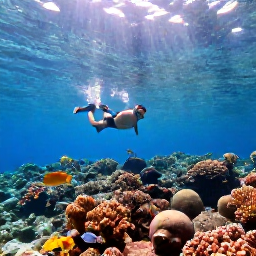 Caribbean Holidays, Cayman Luxury January, Visitors snorkelling above colourful coral reef in calm Cayman Islands water, tropical fish, sunlight filtering through the sea