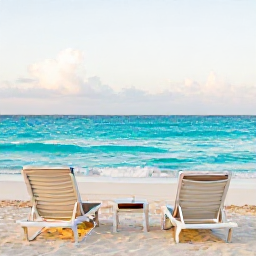 Caribbean Holidays, Cayman Luxury May, Luxury beachfront resort on Grand Cayman in May, with turquoise sea, white sand, elegant sun loungers and gentle morning light