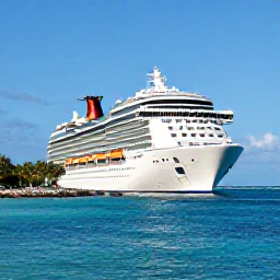 Caribbean Holidays, Cayman March Cruises, A modern cruise ship approaching George Town harbour in Grand Cayman on a bright March morning, turquoise Caribbean water and palm-lined coastline