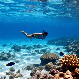 Caribbean Holidays, Cayman Nature Holidays, A snorkeller exploring a clear shallow reef beside a Cayman Islands beach, with colourful fish and coral below