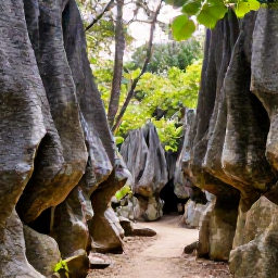 Caribbean Holidays, Cayman Nature Holidays, Tropical woodland trail on Cayman Brac with limestone rocks, native trees and soft sunlight