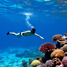 Caribbean Holidays, Cayman November Cruises, Snorkellers swimming above colourful coral and tropical fish in clear shallow water at Stingray City, Grand Cayman