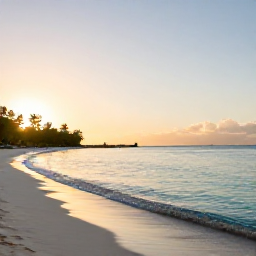 Caribbean Holidays, Cayman September, Seven Mile Beach in the Cayman Islands at sunrise in September, calm turquoise water and soft golden light