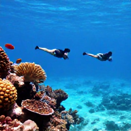 Caribbean Holidays, Cayman September, Snorkellers viewing colourful coral and tropical fish in clear Cayman Islands water during a September holiday