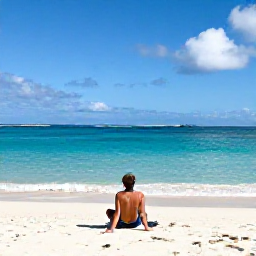 Caribbean Holidays, Cayman Solo December, Solo traveller relaxing on Seven Mile Beach in the Cayman Islands during a sunny December morning