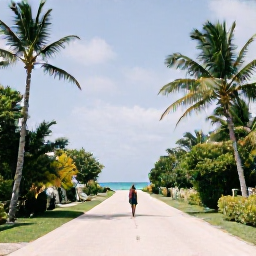 Caribbean Holidays, Cayman Solo Holidays, A peaceful coastal road and tropical landscape on Grand Cayman, with a solo traveller exploring in the distance