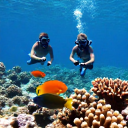 Caribbean Holidays, Cayman Solo Holidays, A small group snorkelling with colourful tropical fish above a coral reef in the clear waters of the Cayman Islands