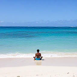 Caribbean Holidays, Cayman Solo Holidays, Solo traveller relaxing on Seven Mile Beach in Grand Cayman during a sunny June morning, turquoise sea and soft white sand