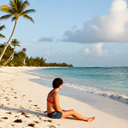 Caribbean Holidays, Cayman Solo Holidays, Solo traveller relaxing on Seven Mile Beach in the Cayman Islands during a warm October afternoon