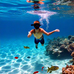 Caribbean Holidays, Cayman Solo Holidays, Solo traveller snorkelling in clear Caribbean water near Grand Cayman, colourful fish and coral reef visible below