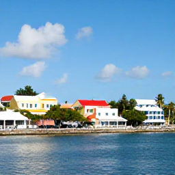 Caribbean Holidays, Cayman Solo Holidays, Solo visitor exploring George Town waterfront and colourful Caymanian buildings on a sunny January morning