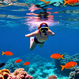 Caribbean Holidays, Cayman Solo Holidays, Solo visitor snorkelling with colourful fish over a coral reef in the clear waters of Grand Cayman