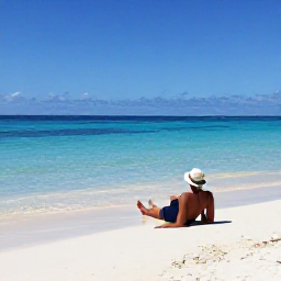 Caribbean Holidays, Cayman Solo July, Solo traveller relaxing on Seven Mile Beach in the Cayman Islands in July, bright turquoise sea and soft white sand
