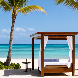 Caribbean Holidays, Cayman Spa Breaks, A tranquil luxury spa by the sea in Grand Cayman, with palm trees, treatment cabanas and calm turquoise water