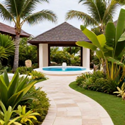 Caribbean Holidays, Cayman Spa Breaks, Peaceful tropical garden path leading to a luxury spa in the Cayman Islands