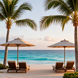 Caribbean Holidays, Cayman Spa Breaks, Quiet luxury spa overlooking a turquoise Caribbean sea in Grand Cayman, with palm trees and soft morning light