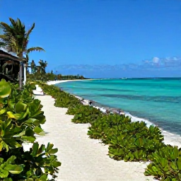 Caribbean Holidays, Cayman Walking Holidays, A coastal walking trail beside clear turquoise water in Grand Cayman, with low tropical vegetation and bright November sunshine