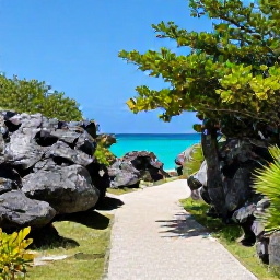 Caribbean Holidays, Cayman Walking Holidays, A scenic coastal walking trail in the Cayman Islands in April, with turquoise sea, limestone rocks, tropical greenery and a clear blue sky