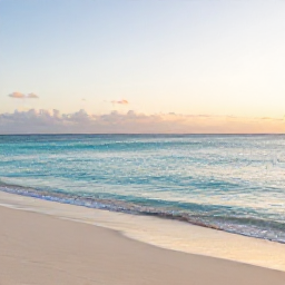 Caribbean Holidays, Cayman Wellness December, Quiet white-sand beach in Grand Cayman at sunrise, calm turquoise water, soft December light, peaceful wellness holiday atmosphere