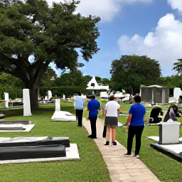 Caribbean Holidays, Cemetery Tours, Guided walking tour through a historic tropical cemetery, with a knowledgeable local guide and visitors viewing old monuments