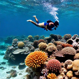 Caribbean Holidays, Cheap Adventure Holidays, Travellers snorkelling over a colourful coral reef in clear Caribbean water near a sandy beach