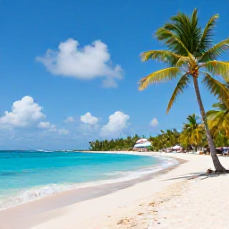 Caribbean Holidays, Cheap All-Inclusive, A sunny Caribbean beach with turquoise water, palm trees, and comfortable all-inclusive holiday accommodation