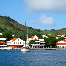 Caribbean Holidays, Cheap Antigua July, Historic Nelson's Dockyard in Antigua with restored Georgian buildings, sailing boats and green hills in the background