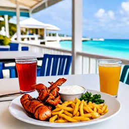 Caribbean Holidays, Cheap April Bermuda, A relaxed Bermuda restaurant serving fresh seafood and a colourful local meal on an outdoor terrace