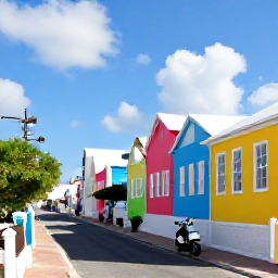 Caribbean Holidays, Cheap April Bermuda, Colourful Bermuda houses and narrow lanes in Hamilton, with scooters parked nearby and visitors exploring in warm spring sunshine