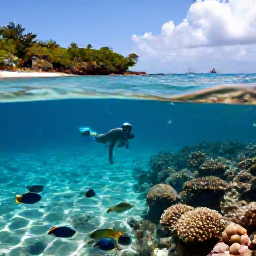 Caribbean Holidays, Cheap April Holidays, A snorkeller exploring clear Caribbean water near Nevis, with colourful fish, coral and a sandy shoreline