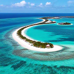 Caribbean Holidays, Cheap April Holidays, Aerial view of bright turquoise water, white sand beaches and small islands in the Turks and Caicos