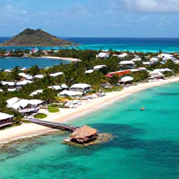 Caribbean Holidays, Cheap April Holidays, Aerial view of Saint Martin and Sint Maarten, showing turquoise Caribbean water, sandy beaches and the island coastline in bright April sunshine
