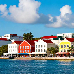 Caribbean Holidays, Cheap April Holidays, Colourful historic streets and waterfront buildings in Charlotte Amalie, St Thomas, during a sunny afternoon