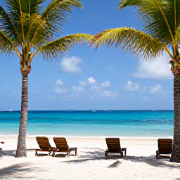 Caribbean Holidays, Cheap April Holidays, Quiet white-sand beach on Tortola in April, with palm trees, clear Caribbean water and a few sun loungers