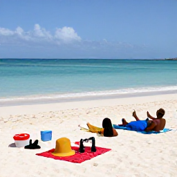 Caribbean Holidays, Cheap Aruba Holidays, Travellers relaxing on Eagle Beach in Aruba with low-cost picnic supplies, soft white sand and calm blue sea
