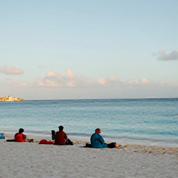 Caribbean Holidays, Cheap Aruba Holidays, Visitors relaxing on Eagle Beach in Aruba with white sand, calm blue sea and soft afternoon sunlight