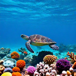 Caribbean Holidays, Cheap August Cura&ccedil;ao, Cura&ccedil;ao snorkelling scene with a sea turtle, colourful coral and clear tropical water near the island coast