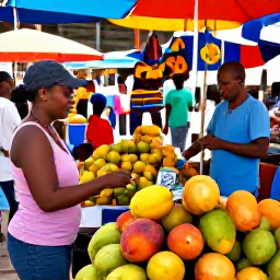 Caribbean Holidays, Cheap August Holidays, A colourful Saint Lucian market with fresh tropical fruit, local crafts and friendly traders in a lively island town