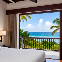 Caribbean Holidays, Cheap August Holidays, A comfortable Saint Lucia resort room with a balcony overlooking tropical gardens and the Caribbean Sea
