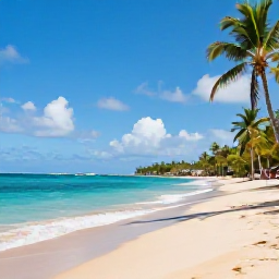 Caribbean Holidays, Cheap August Holidays, A sunny Martinique beach in August with turquoise water, palm trees and a relaxed holiday atmosphere