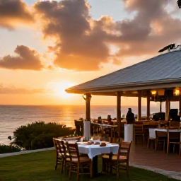 Caribbean Holidays, Cheap August Holidays, Friendly local restaurant in Saint Kitts at sunset, with fresh Caribbean food, outdoor tables and a welcoming island atmosphere