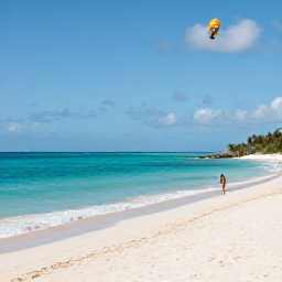 Caribbean Holidays, Cheap August Holidays, Turquoise Grace Bay beach in Turks and Caicos with calm water, soft white sand and a few relaxed visitors in warm August sunshine