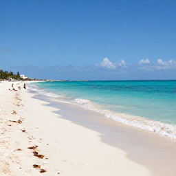 Caribbean Holidays, Cheap Bahamas December, Sunny Nassau beach in December with clear turquoise water, white sand and a few relaxed holidaymakers